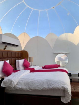 Bedroom at Petra Bubble Luxotel